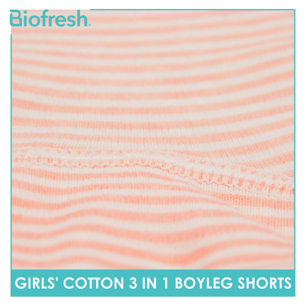 Biofresh Girls' Antimicrobial Cotton Boyleg Shorts 3 pieces in a pack UGPBG3103