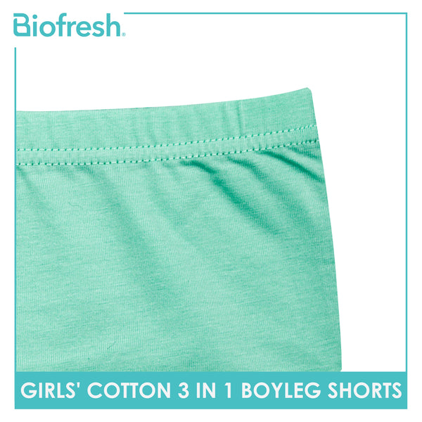 Biofresh Girls’ Antimicrobial Cotton Boyleg Shorts 3 pieces in a pack UGPBG4101