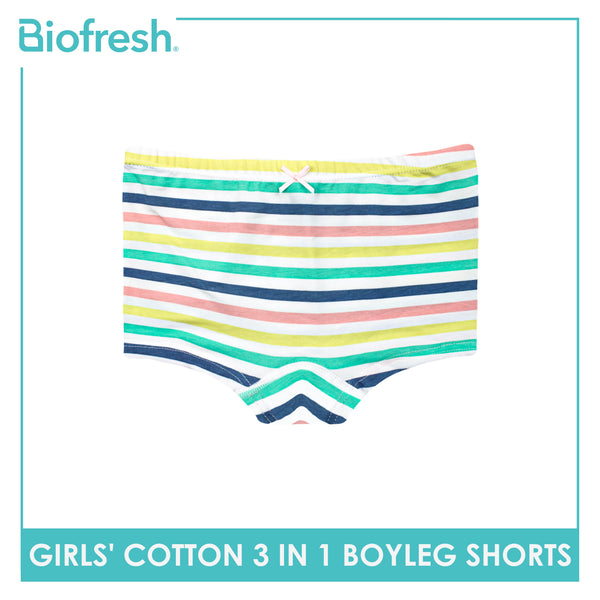 Biofresh Girls’ Antimicrobial Cotton Boyleg Shorts 3 pieces in a pack UGPBG4101