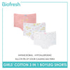 Biofresh Girls’ Antimicrobial Cotton Boyleg Shorts 3 pieces in a pack UGPBG4103