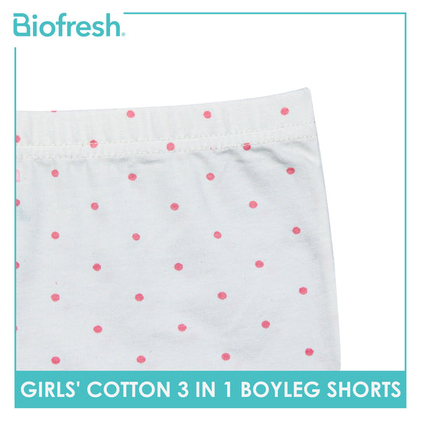 Biofresh Girls’ Antimicrobial Cotton Boyleg Shorts 3 pieces in a pack UGPBG4103