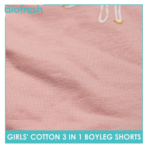 Biofresh Girls’ Antimicrobial Cotton Boyleg Shorts 3 pieces in a pack UGPBG4103