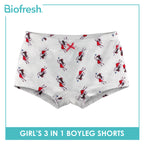 Biofresh Girls’ Antimicrobial Cotton Panty Boyleg Shorts 3 pieces in a pack UGPBG521