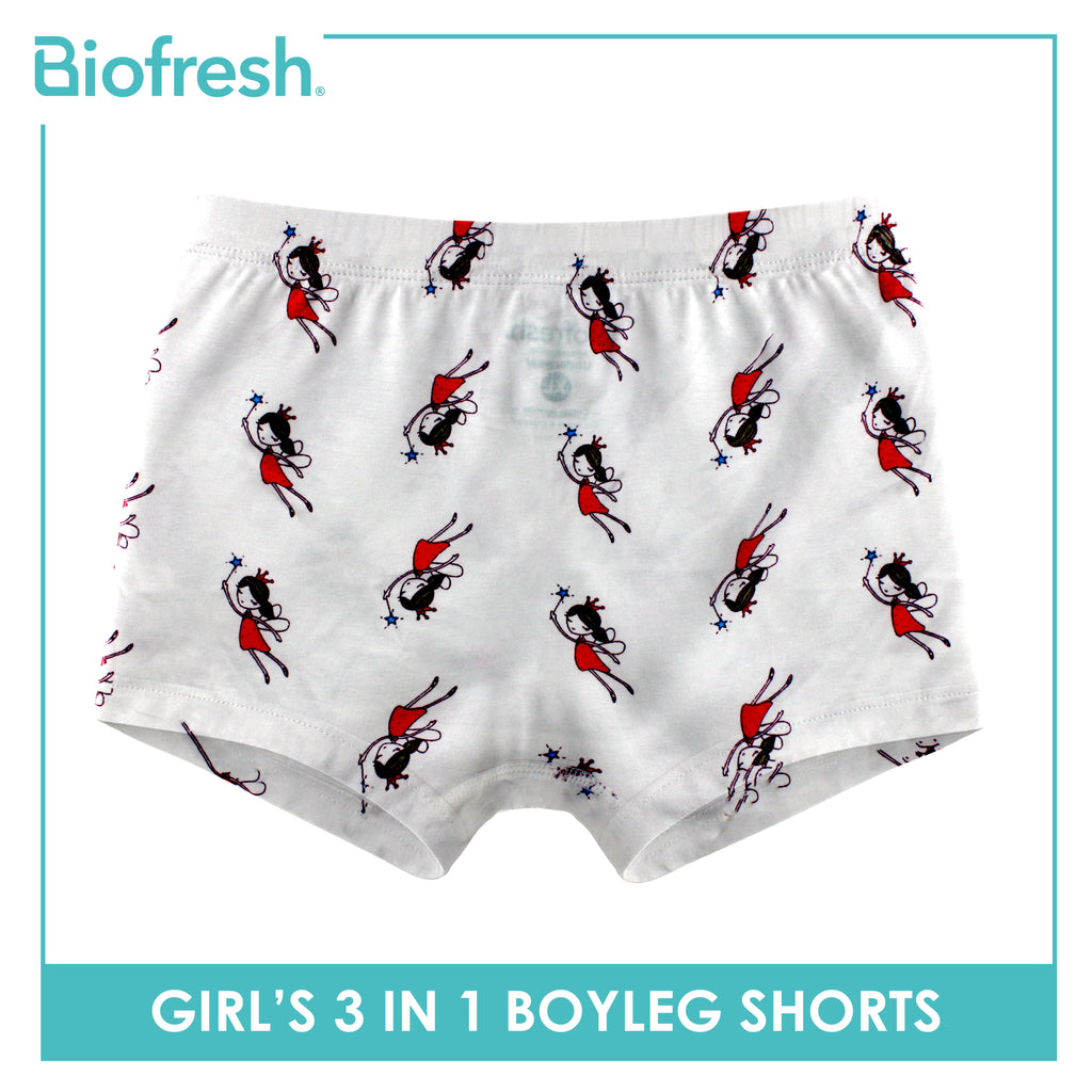 Biofresh Girls’ Antimicrobial Cotton Panty Boyleg Shorts 3 pieces in a pack UGPBG521