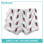 Biofresh Girls’ Antimicrobial Cotton Panty Boyleg Shorts 3 pieces in a pack UGPBG521