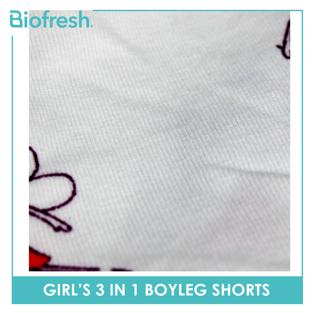 Biofresh Girls’ Antimicrobial Cotton Panty Boyleg Shorts 3 pieces in a pack UGPBG521