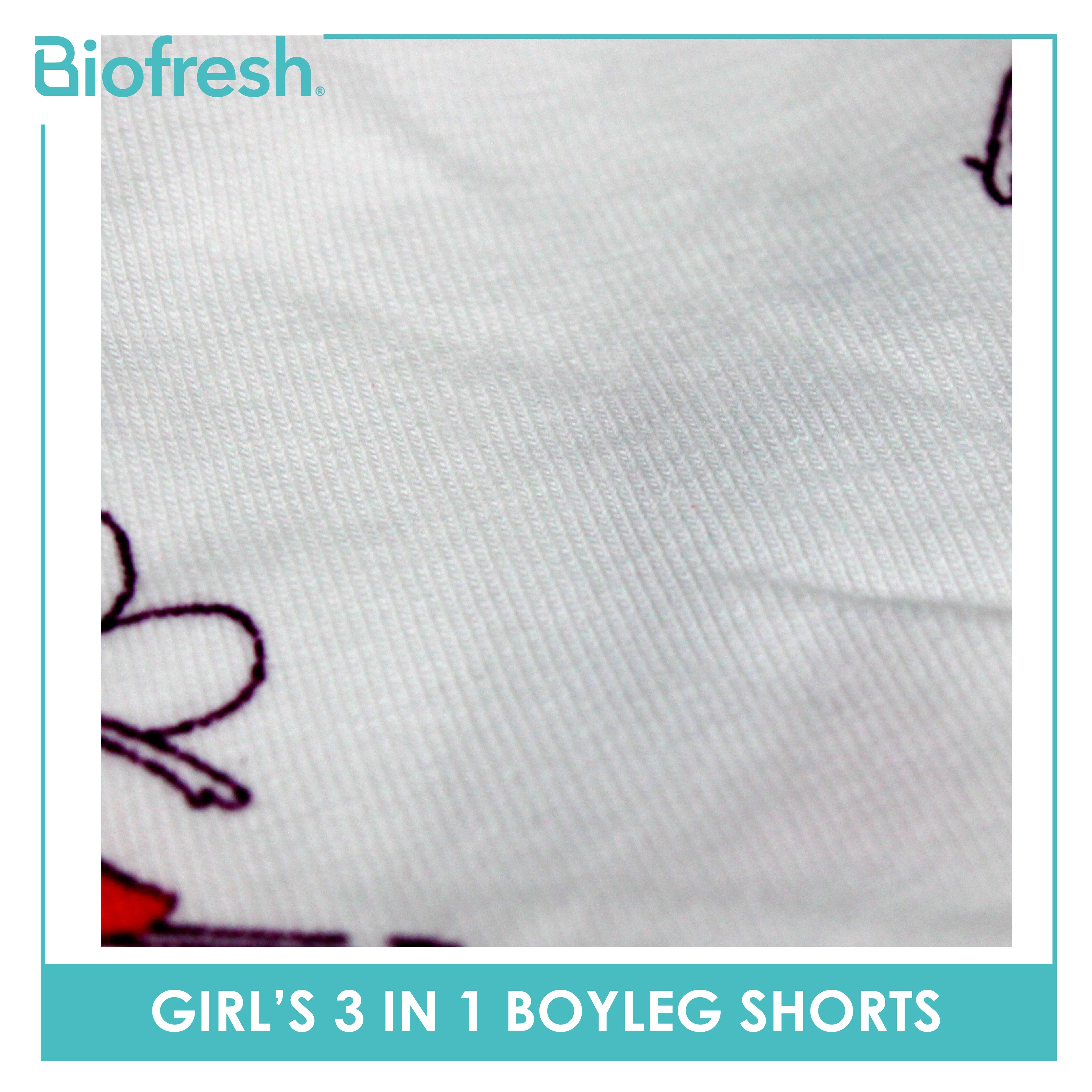 Biofresh Girls’ Antimicrobial Cotton Panty Boyleg Shorts 3 pieces in a pack UGPBG521
