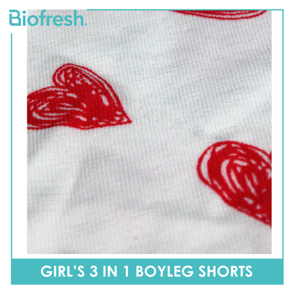 Biofresh Girls’ Antimicrobial Cotton Boyleg Shorts 3 pieces in a pack UGPBG521