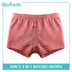 Biofresh Girls’ Antimicrobial Cotton Panty Boyleg Shorts 3 pieces in a pack UGPBG522