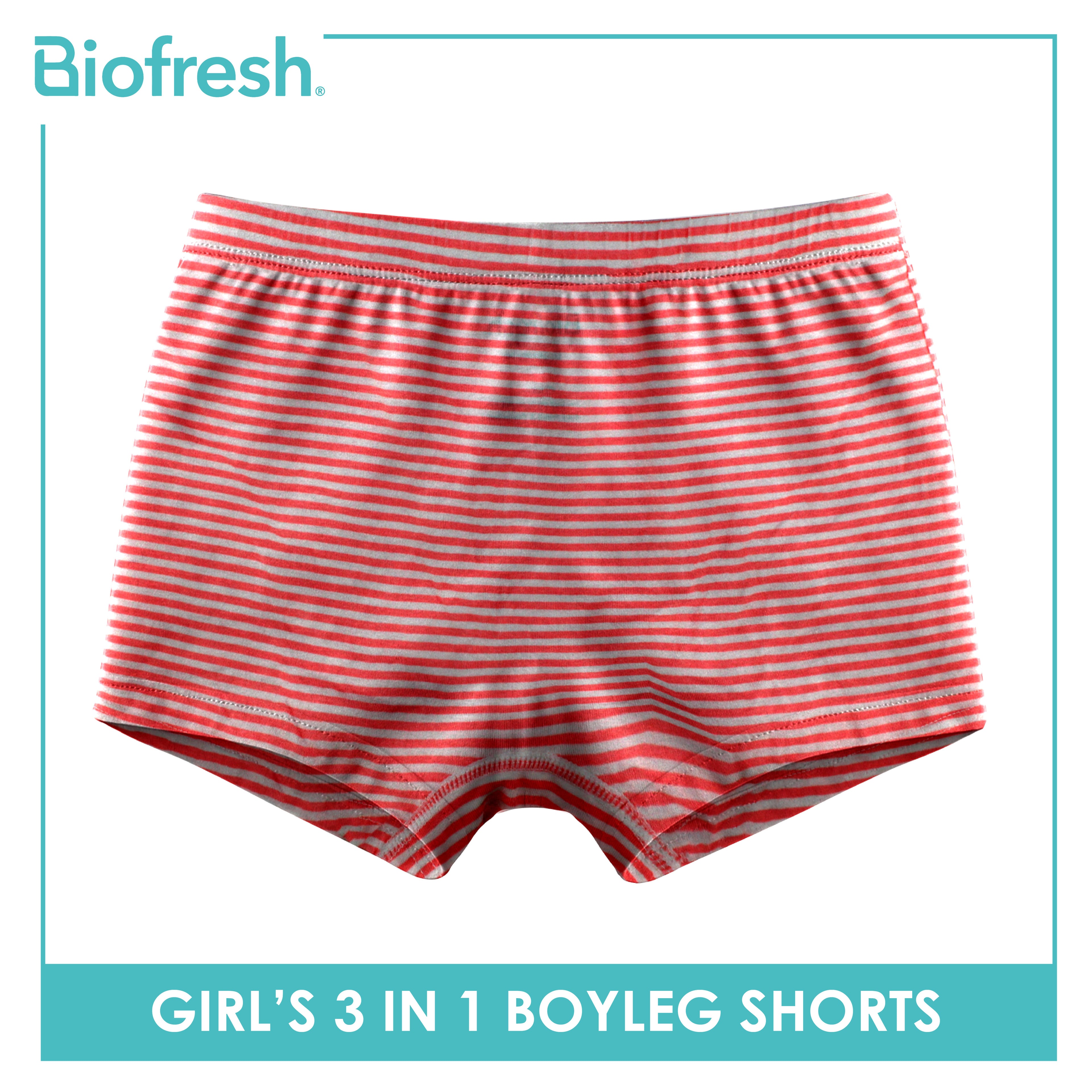 Biofresh Girls’ Antimicrobial Cotton Panty Boyleg Shorts 3 pieces in a pack UGPBG522