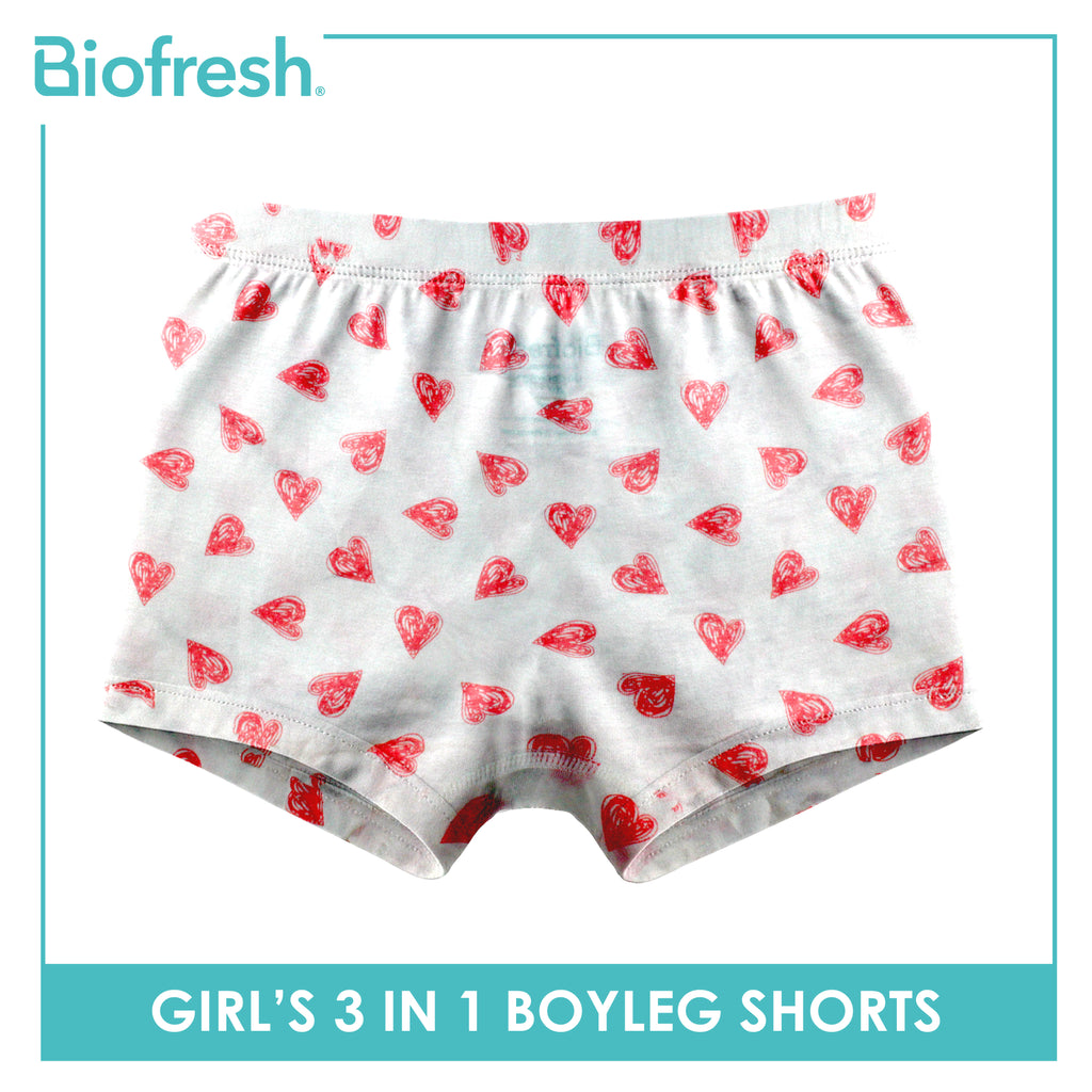 Biofresh Girls’ Antimicrobial Cotton Panty Boyleg Shorts 3 pieces in a pack UGPBG522