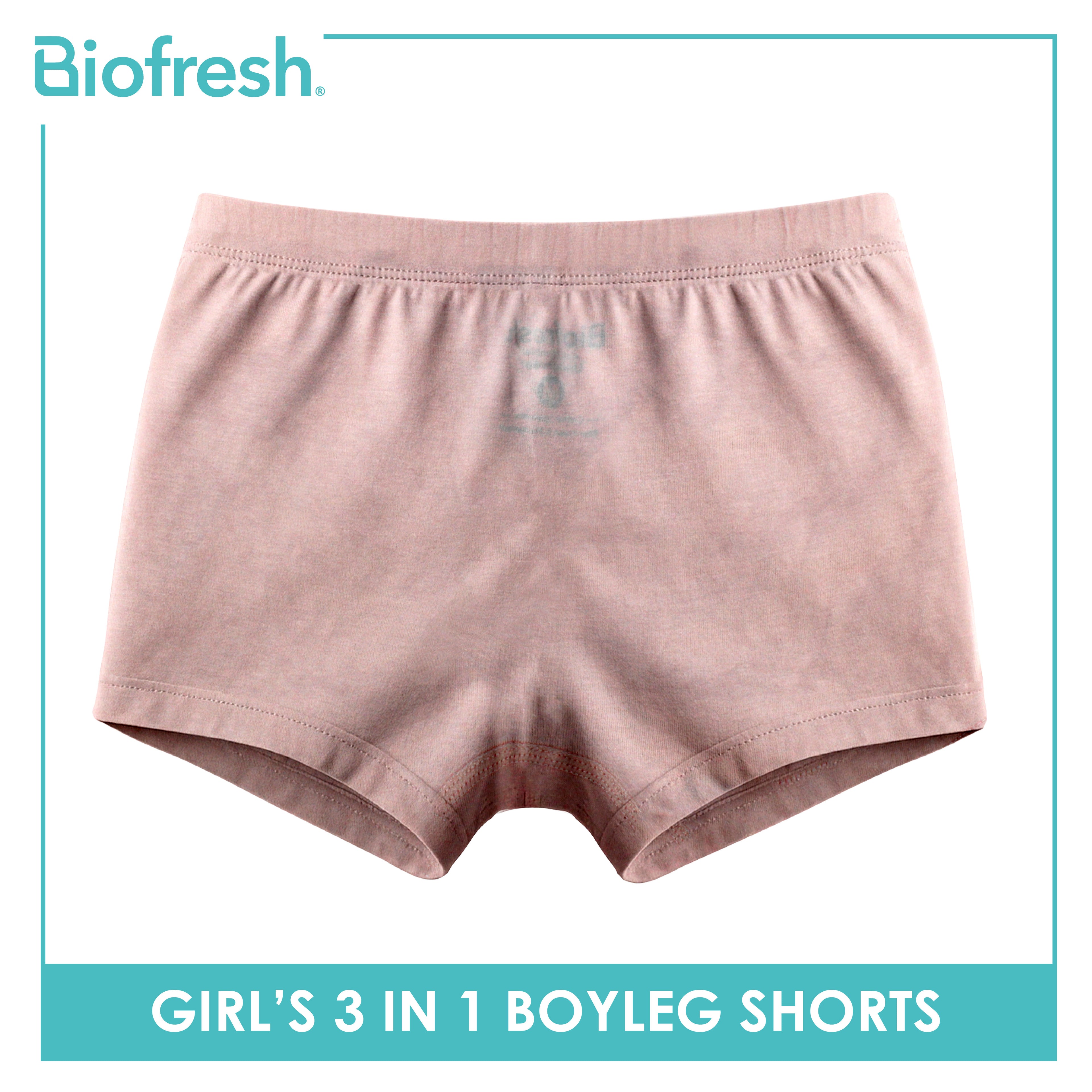 Biofresh Girls’ Antimicrobial Cotton Panty Boyleg Shorts 3 pieces in a pack UGPBG523