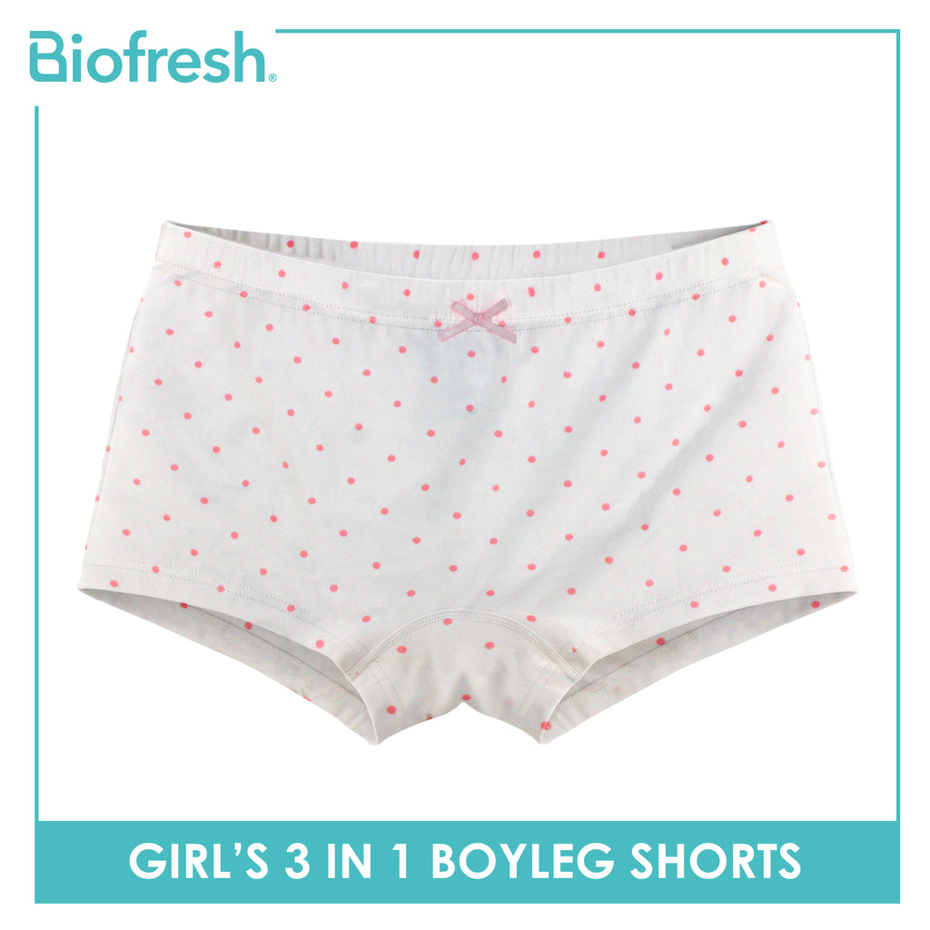 Biofresh Girls’ Antimicrobial Cotton Panty Boyleg Shorts 3 pieces in a pack UGPBG523
