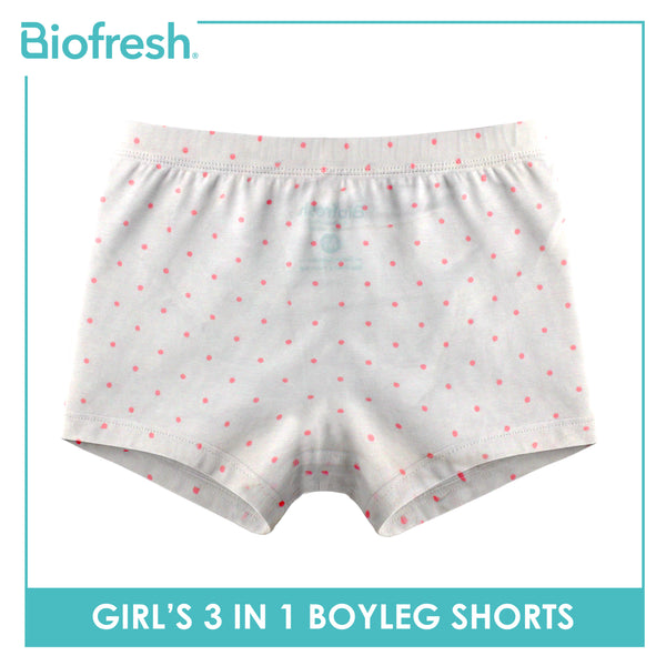 Biofresh Girls’ Antimicrobial Cotton Boyleg Shorts 3 pieces in a pack UGPBG523