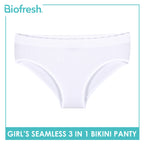 Biofresh Girls’ Antimicrobial Seamless Bikini Panty 3 pieces in a pack UGPKG22