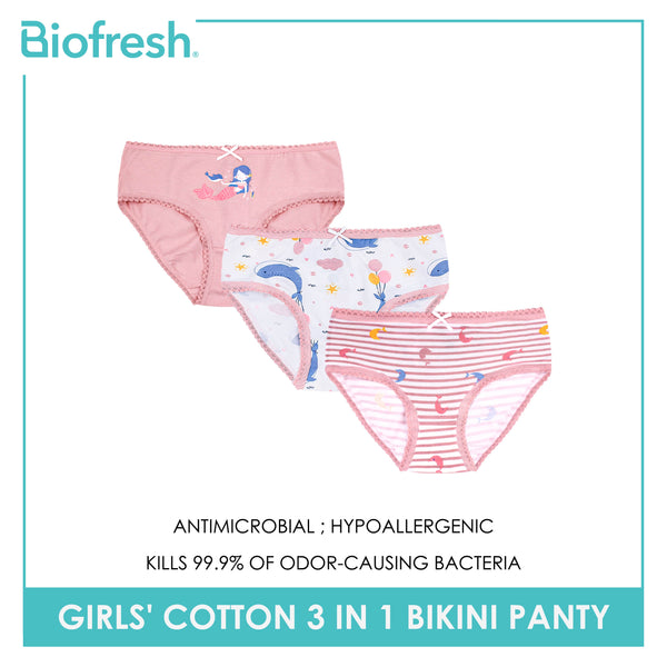 Biofresh Girls’ Antimicrobial Cotton Panty 3 pieces in a pack UGPKG4101