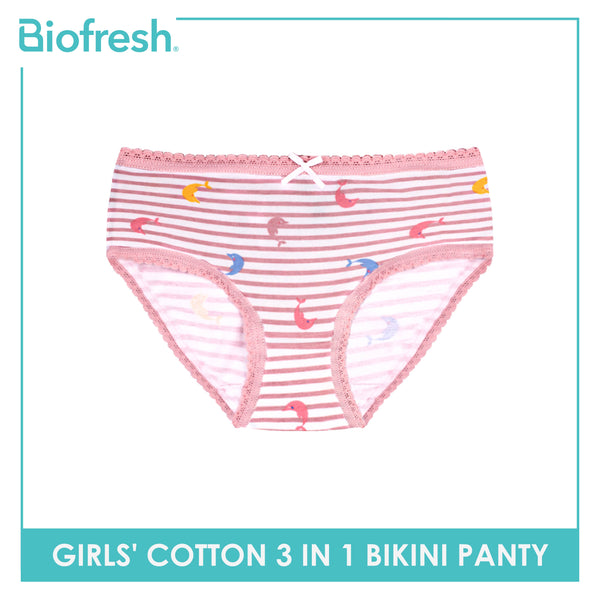 Biofresh Girls’ Antimicrobial Cotton Panty 3 pieces in a pack UGPKG4101