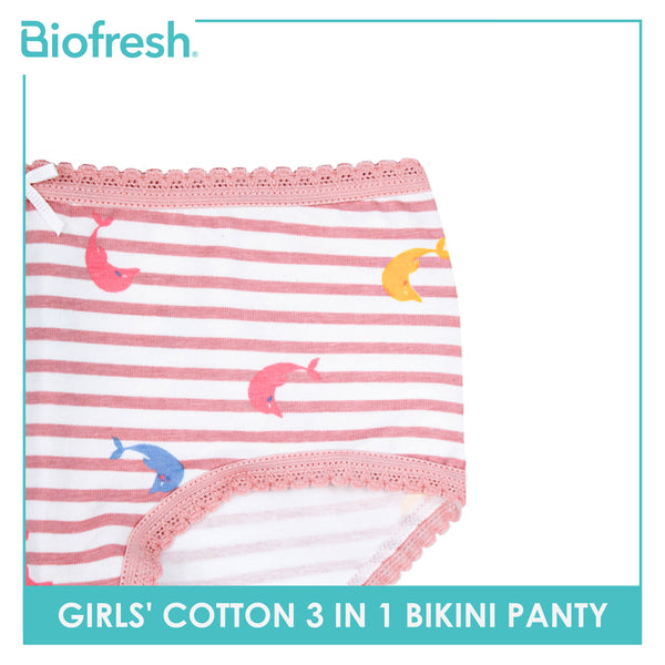 Biofresh Girls’ Antimicrobial Cotton Panty 3 pieces in a pack UGPKG4101