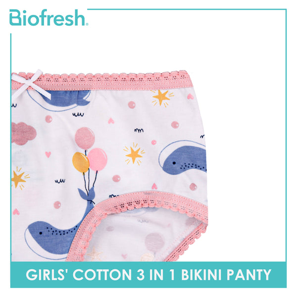 Biofresh Girls’ Antimicrobial Cotton Panty 3 pieces in a pack UGPKG4101