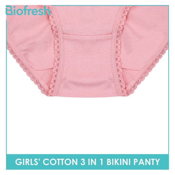 Biofresh Girls’ Antimicrobial Cotton Panty 3 pieces in a pack UGPKG4101