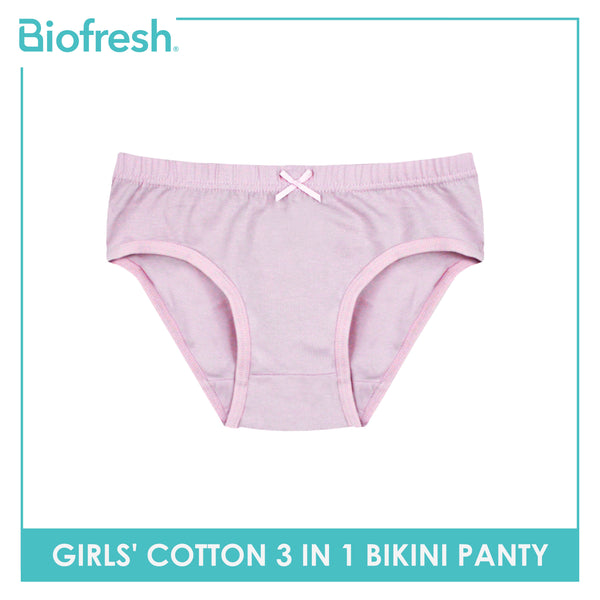 Biofresh Girls' Antimicrobial Cotton Panty 3 pieces in a pack