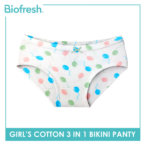 Biofresh Girls’ Antimicrobial Cotton Bikini Panty 3 pieces in a pack UGPKG521