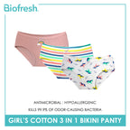 Biofresh Girls’ Antimicrobial Cotton Bikini Panty 3 pieces in a pack UGPKG522