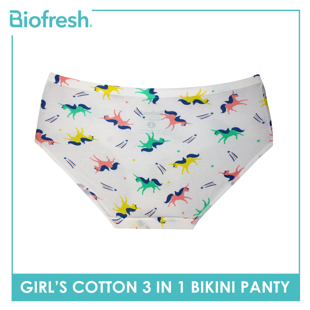 Biofresh Girls’ Antimicrobial Cotton Bikini Panty 3 pieces in a pack UGPKG522