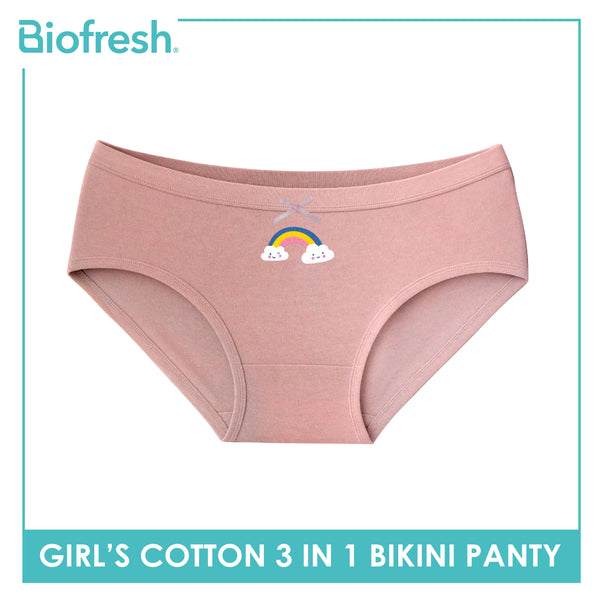 Biofresh Girls’ Antimicrobial Cotton Bikini Panty 3 pieces in a pack UGPKG522