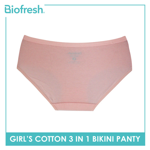 Biofresh Girls’ Antimicrobial Cotton Bikini Panty 3 pieces in a pack UGPKG522