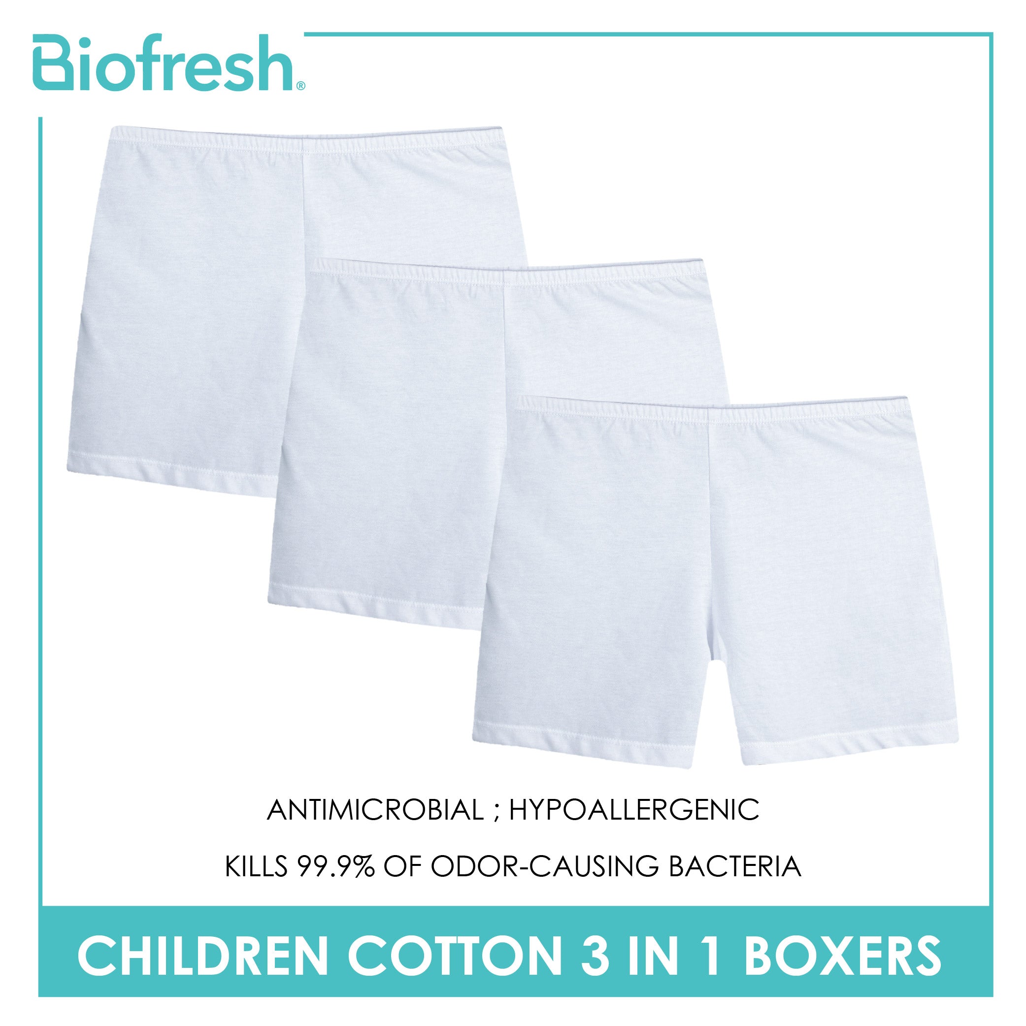 Biofresh Children's Antimicrobial Cotton Boxer 3 pieces in a pack UGPXG1