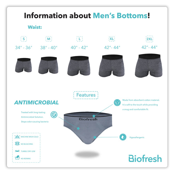 Biofresh Men's Antimicrobial Seamless Boxer Brief 3 pieces in a pack UMBBG28