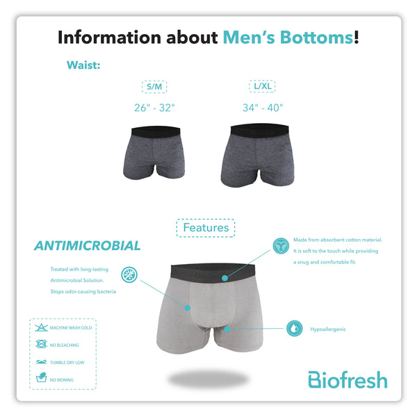 Biofresh Men's Antimicrobial Seamless Boxer Brief 5 pieces in a pack UMBBG11F