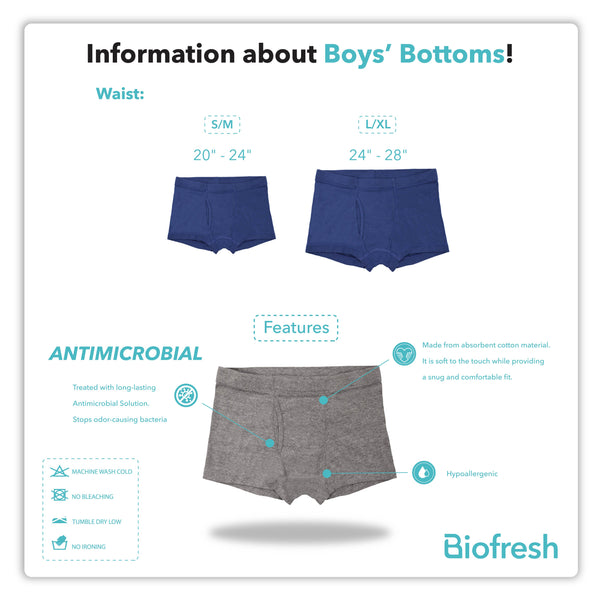 Biofresh Boys' Antimicrobial Seamless Boxer Brief 3 pieces in a pack UCBBG19