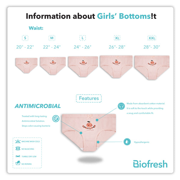 Biofresh | SpongeBob Girl's Antimicrobial Cotton Boyleg Panty 3 pieces in a pack SBGPBG511