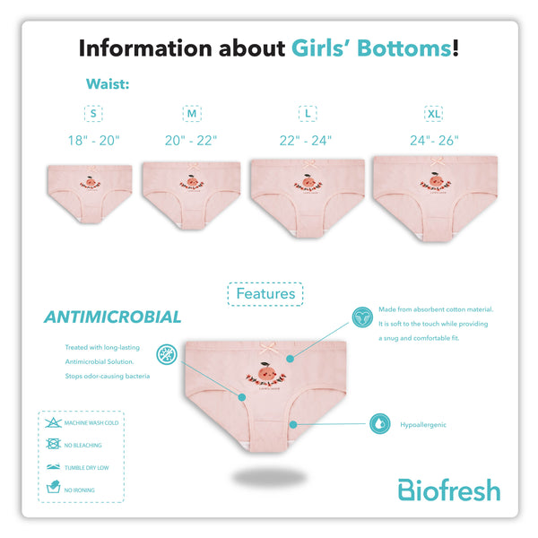 Biofresh Girls’ Antimicrobial Cotton Boyleg Shorts 3 pieces in a pack UGPBG4101