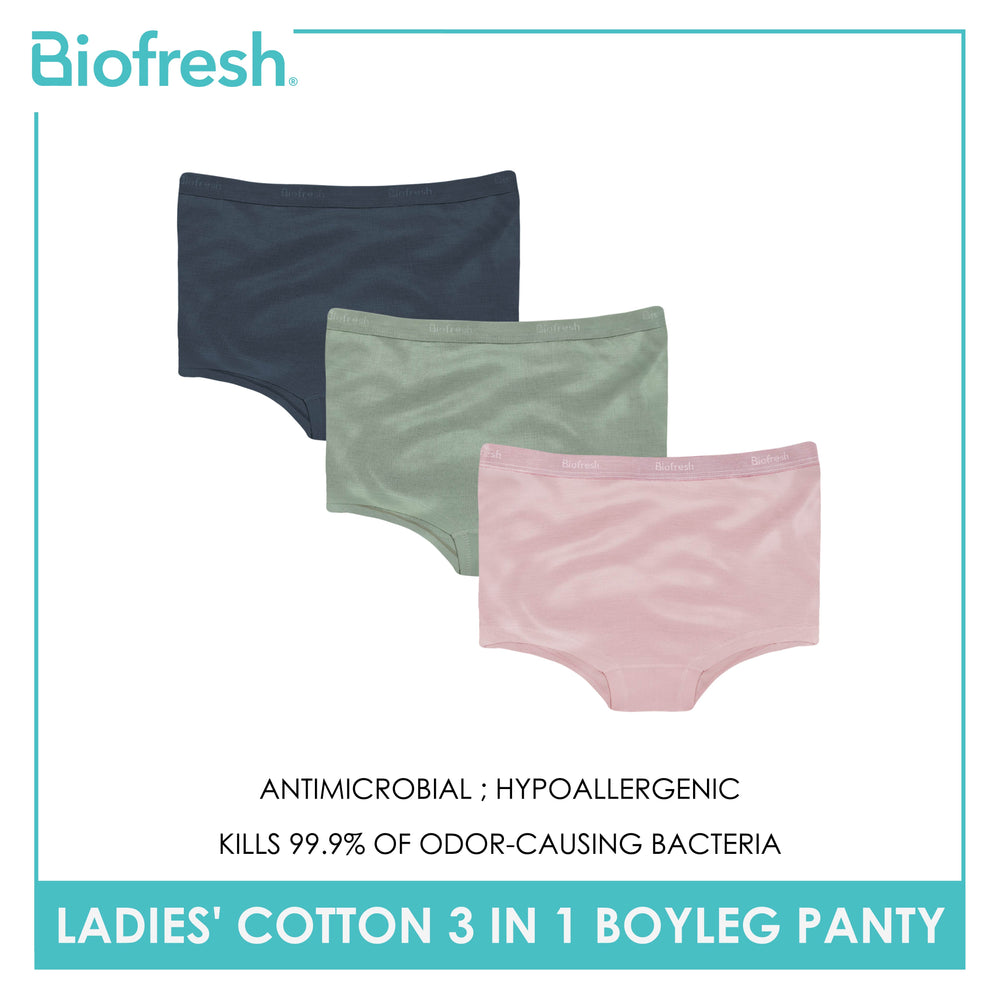Biofresh Ladies' Antimicrobial Cotton Boyleg Panty 3 pieces in a pack ULPBG15
