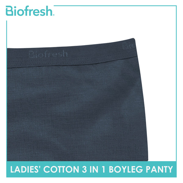Biofresh Ladies' Antimicrobial Cotton Boyleg Panty 3 pieces in a pack ULPBG15