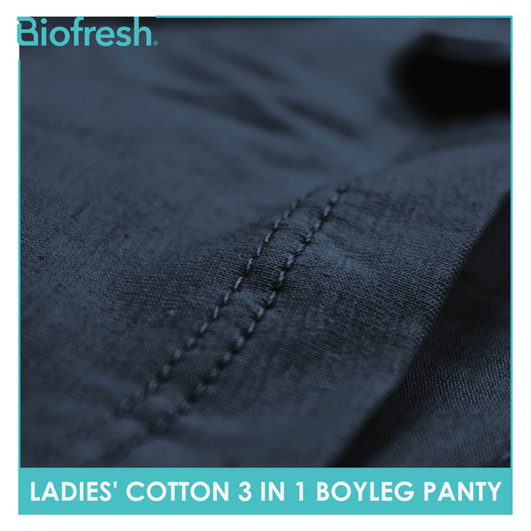 Biofresh Ladies' Antimicrobial Cotton Boyleg Panty 3 pieces in a pack ULPBG15