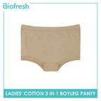 Biofresh Ladies' Antimicrobial Cotton Boyleg Panty 3 pieces in a pack ULPBG16
