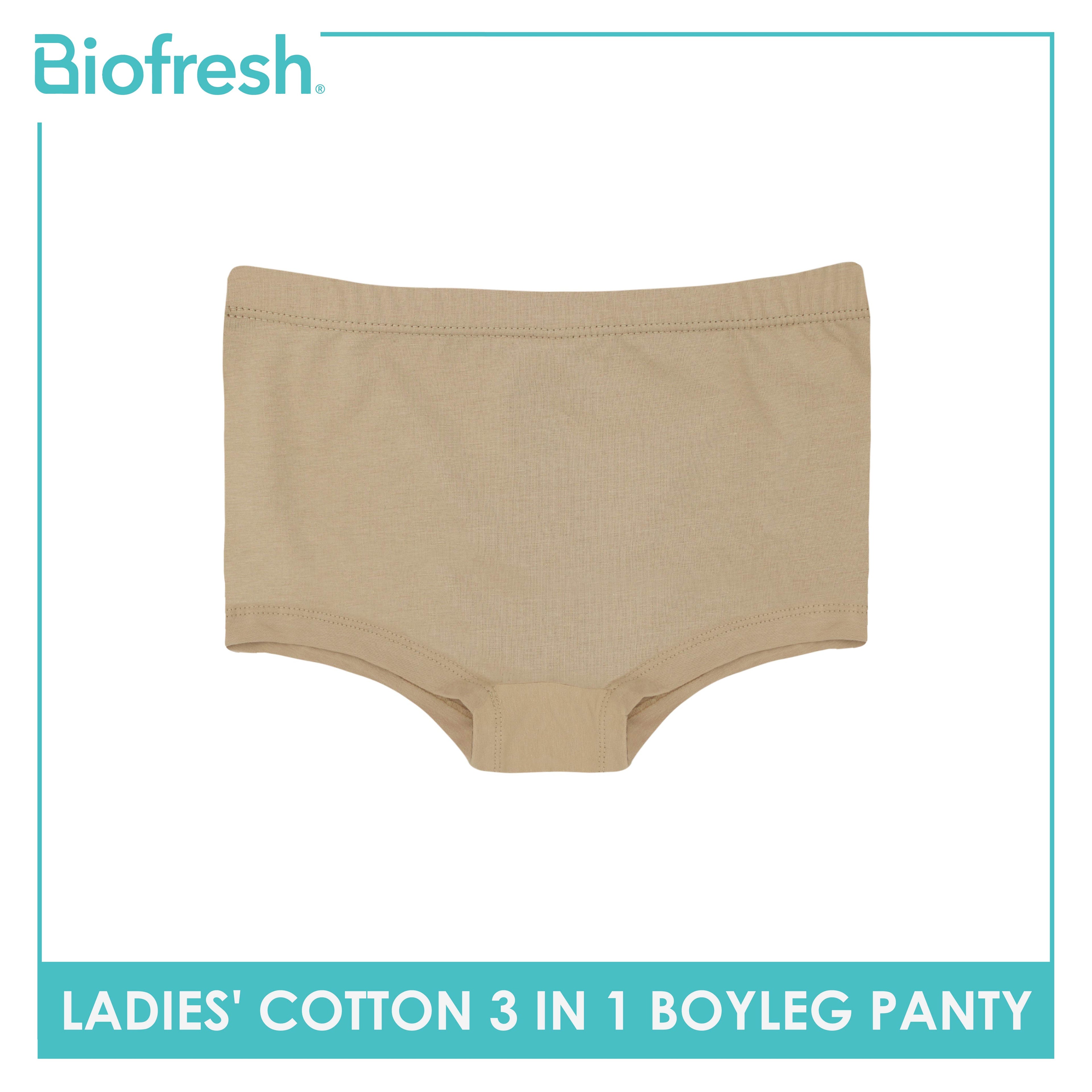 Biofresh Ladies' Antimicrobial Cotton Boyleg Panty 3 pieces in a pack ULPBG16