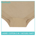 Biofresh Ladies' Antimicrobial Cotton Boyleg Panty 3 pieces in a pack ULPBG16