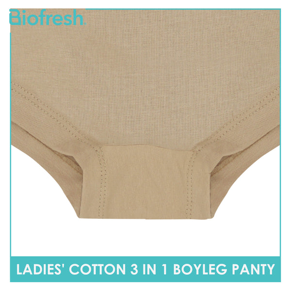 Biofresh Ladies' Antimicrobial Cotton Boyleg Panty 3 pieces in a pack ULPBG16