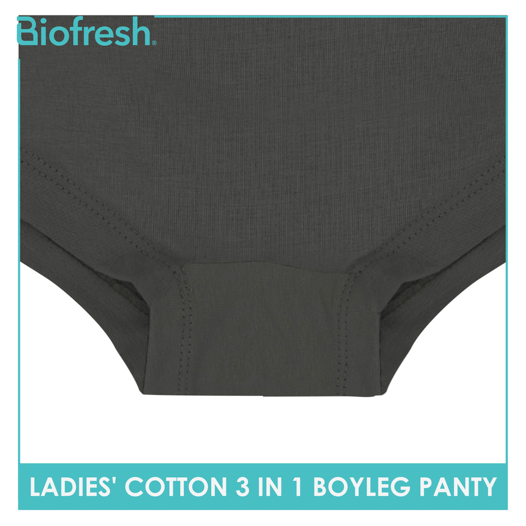 Biofresh Ladies' Antimicrobial Cotton Boyleg Panty 3 pieces in a pack ULPBG16