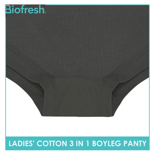 Biofresh Ladies' Antimicrobial Cotton Boyleg Panty 3 pieces in a pack ULPBG16