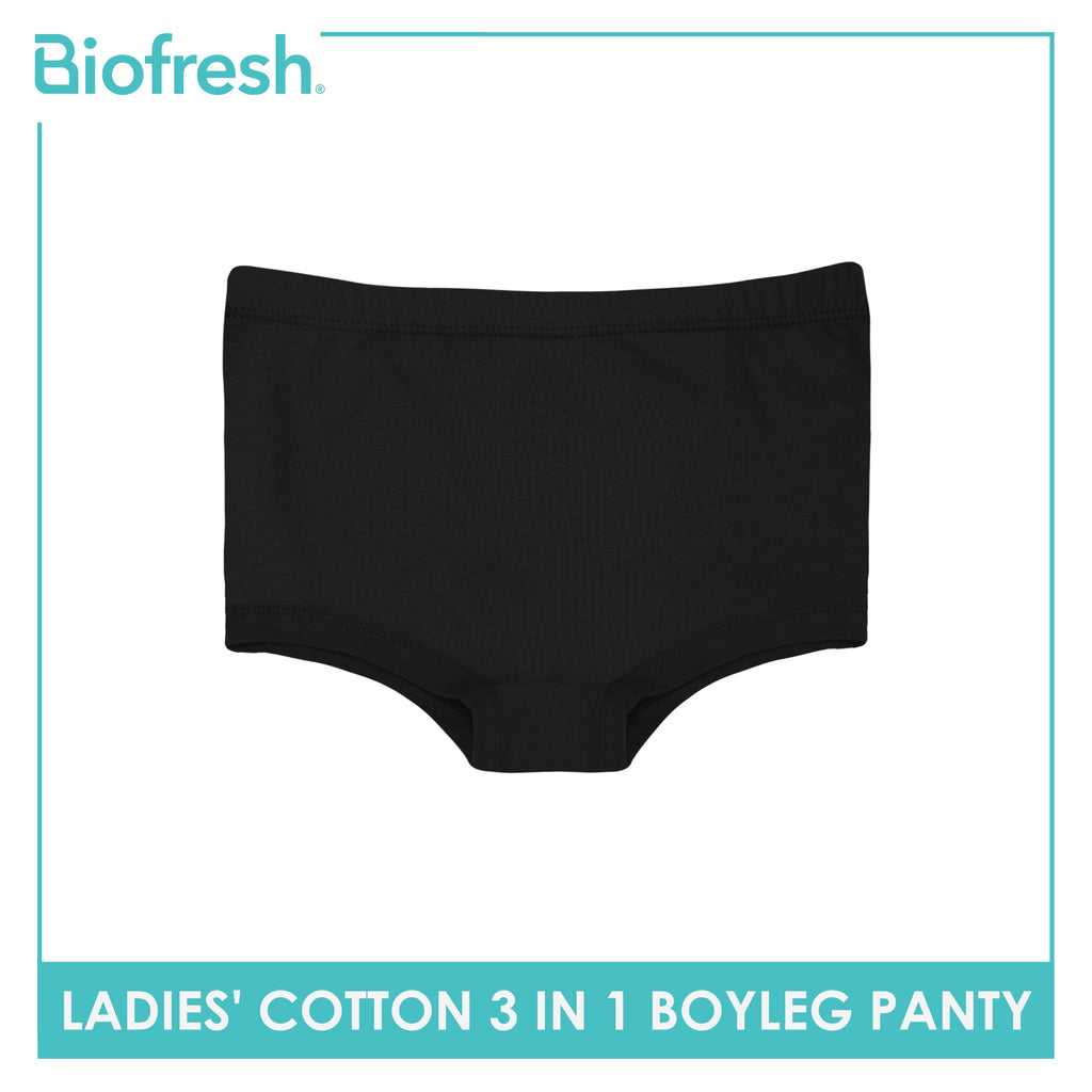 Biofresh Ladies' Antimicrobial Cotton Boyleg Panty 3 pieces in a pack ULPBG16