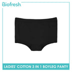 Biofresh Ladies' Antimicrobial Cotton Boyleg Panty 3 pieces in a pack ULPBG16