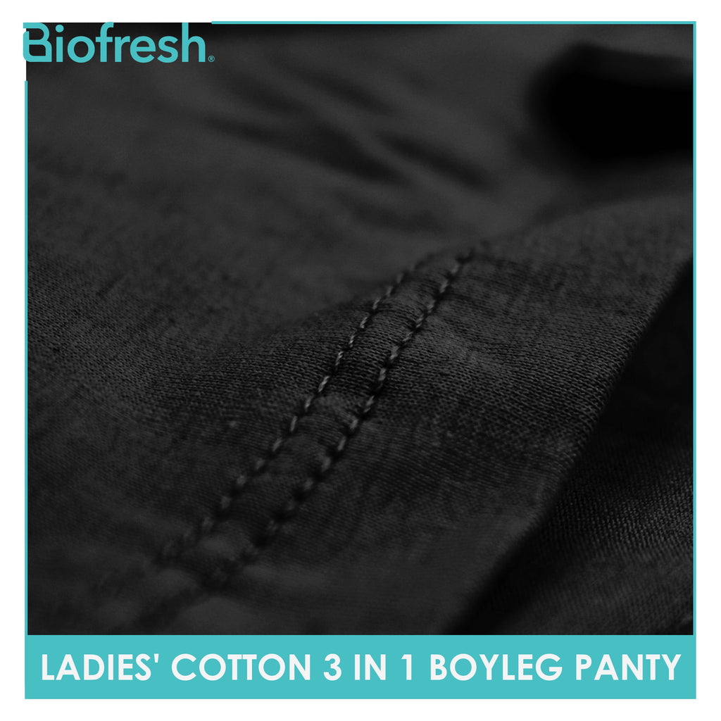 Biofresh Ladies' Antimicrobial Cotton Boyleg Panty 3 pieces in a pack ULPBG16