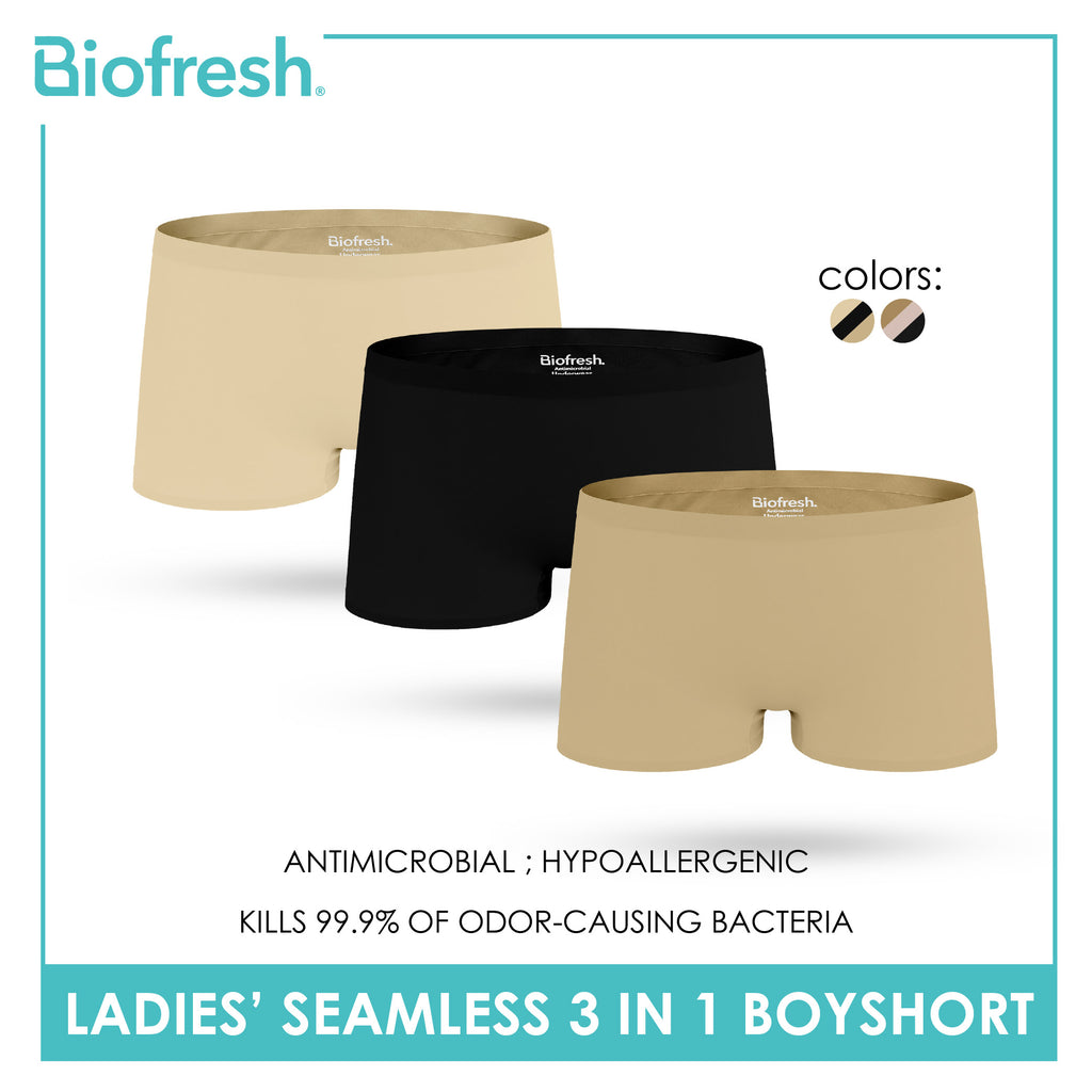 Biofresh Ladies' Antimicrobial Seamless Boyshort 3 pieces in a pack ULPBG4401