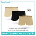 Biofresh Ladies' Antimicrobial Seamless Boyshort 3 pieces in a pack ULPBG4401